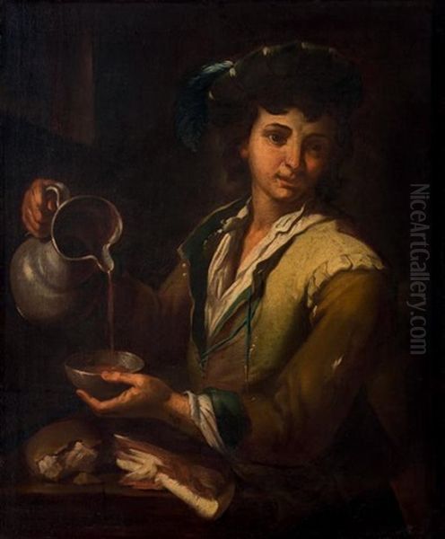 Jeune Buveur Oil Painting by Antonio Mercurio Amorosi