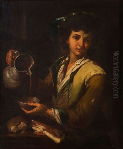 Jeune Buveur Oil Painting by Antonio Mercurio Amorosi