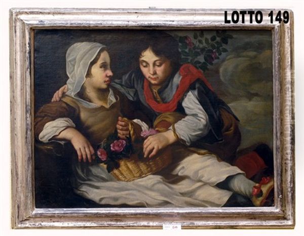 Giovani Innamorati Oil Painting by Antonio Mercurio Amorosi