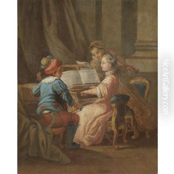 Concerto Oil Painting by Antonio Mercurio Amorosi