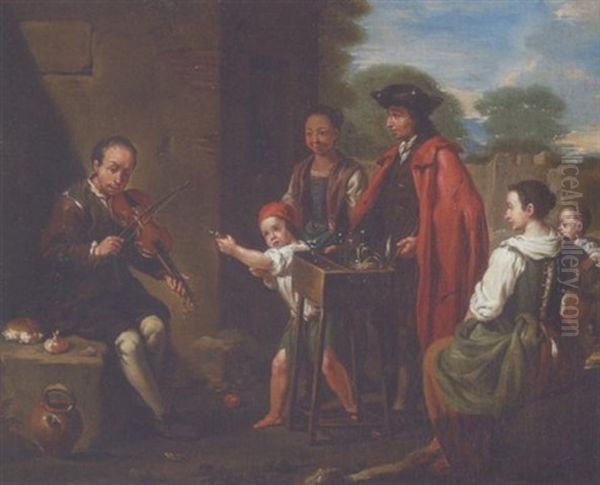 Landliches Konzert Oil Painting by Antonio Mercurio Amorosi