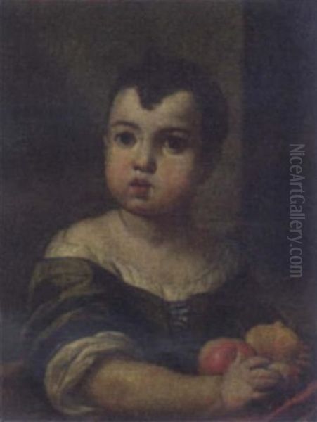 Portrait Of A Child Oil Painting by Antonio Mercurio Amorosi