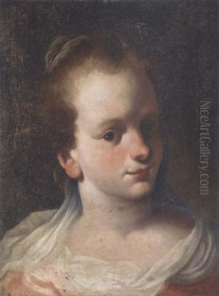 Head Of A Girl Oil Painting by Antonio Mercurio Amorosi