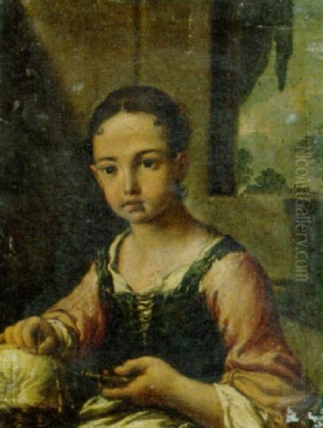 La Merlettaia Oil Painting by Antonio Mercurio Amorosi