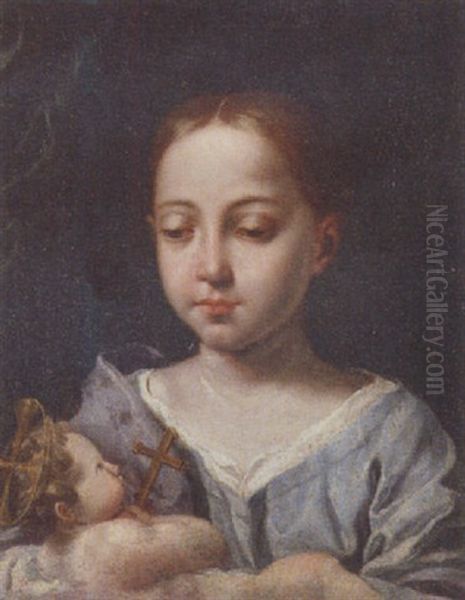 The Madonna And Child Oil Painting by Antonio Mercurio Amorosi