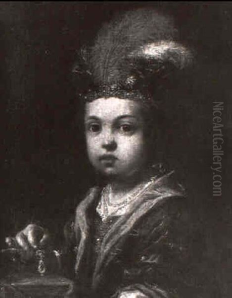 Portrait D'un Enfant Hongrois Oil Painting by Antonio Mercurio Amorosi