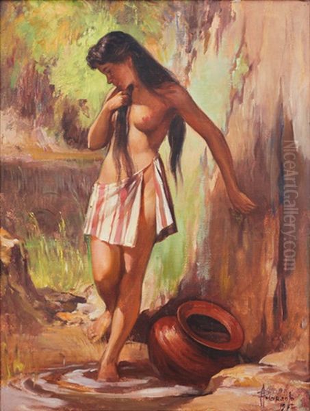 Dalagang Bukid Oil Painting by Pablo Amorsolo