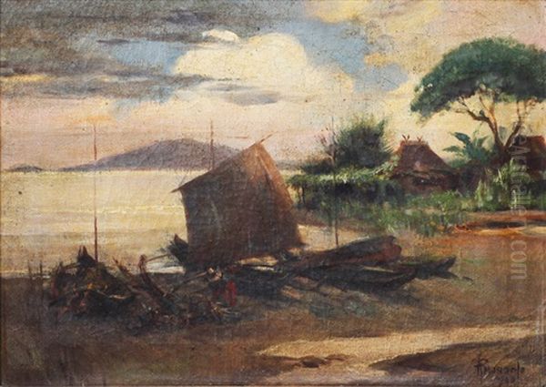 Manila Bay Oil Painting by Pablo Amorsolo