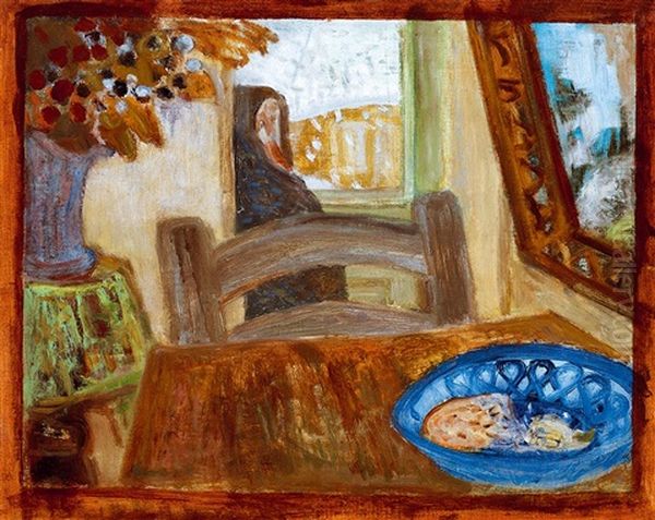 Memory With Autumn Bouquet And A Blue Bowl Oil Painting by Imre Amos