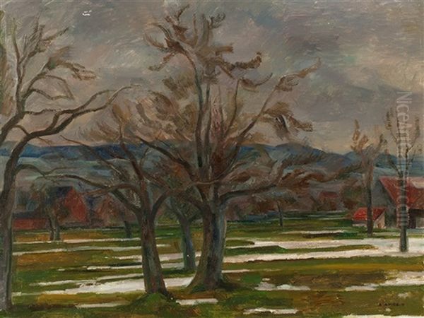 Goodbye Winter Oil Painting by Robert Amrein