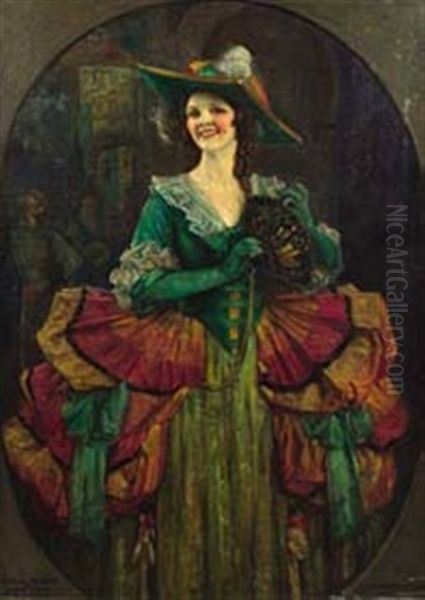 Isobel Mclaren As Donna Clara In The Duenna Oil Painting by John Henry Amshewitz