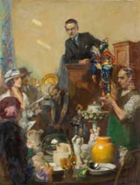 The Auctioneer Oil Painting by John Henry Amshewitz