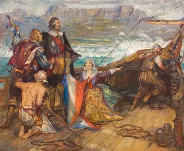 The Arrival Of Jan Van Riebeeck At The Cape, 1652 by John Henry Amshewitz