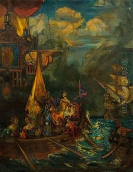 Preparing For The Voyage Oil Painting by John Henry Amshewitz