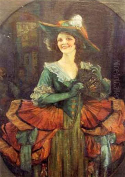 Isobel Mclaren As Donna Clara In The Duenna Oil Painting by John Henry Amshewitz