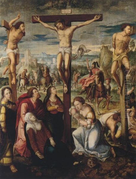 The Crucifixion Oil Painting by Jan van (Brunswich Monogrammist) Amstel