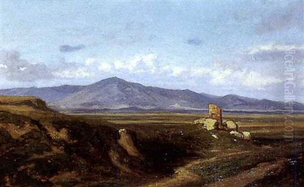 Vue De La Campagne Romaine Oil Painting by Auguste Paul Charles Anastasi