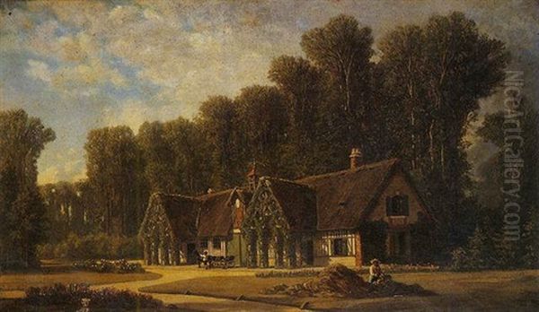 Le Cottage Oil Painting by Auguste Paul Charles Anastasi