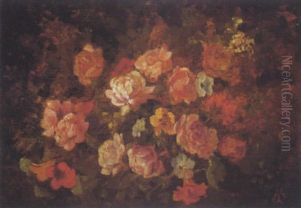 Jete De Fleurs Oil Painting by Auguste Paul Charles Anastasi