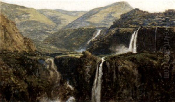 Falls At Tivoli Oil Painting by Auguste Paul Charles Anastasi