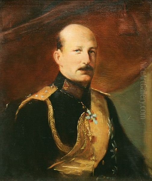 Portrait Of King Boris Iii Oil Painting by Yanko Anastasov