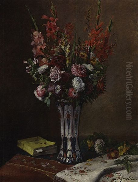 Blumenstraus In Einer Vase Oil Painting by Emile Ancelet