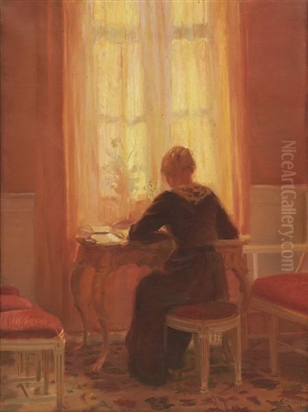 The Red Room Oil Painting by Anna Kirstine Ancher