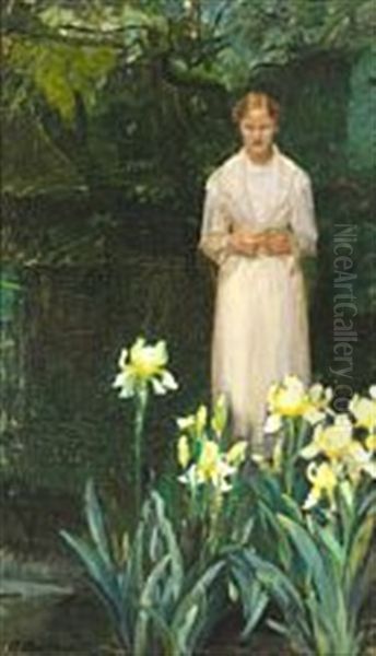 Irises Oil Painting by Anna Kirstine Ancher