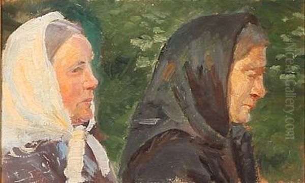 Two Women From Skagen Oil Painting by Anna Kirstine Ancher