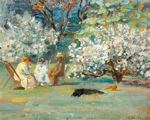 Summer Day In Brondum's Garden, Skagen Oil Painting by Anna Kirstine Ancher