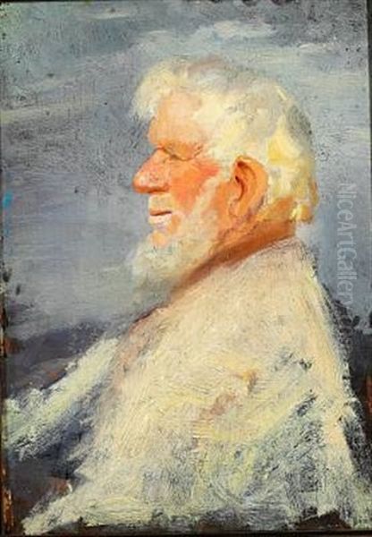 Gammel Fisker Med Hvidt Skaeg Oil Painting by Anna Kirstine Ancher