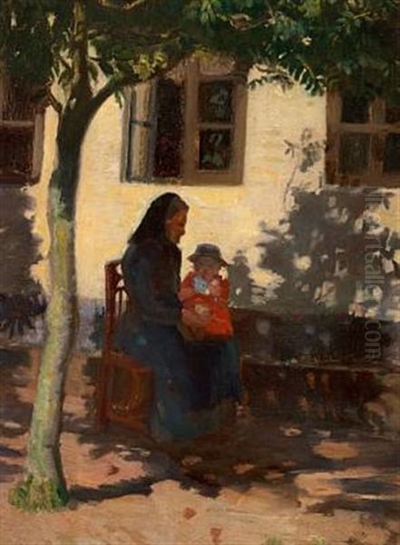 One Of Anna Ancher's Sisters Oil Painting by Anna Kirstine Ancher