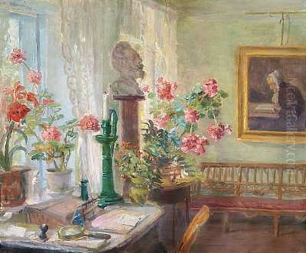 Hjornet Af Dagligstuen. Interior Oil Painting by Anna Kirstine Ancher