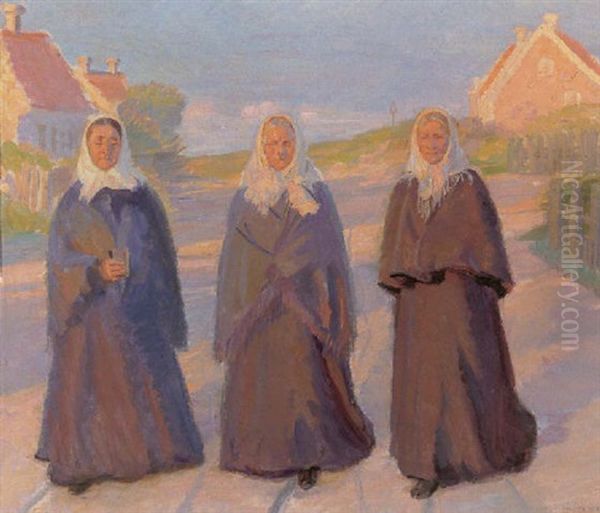 Pa Vej Til Kirke Oil Painting by Anna Kirstine Ancher