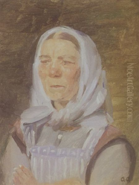 Portraet Af Skagenskone Oil Painting by Anna Kirstine Ancher