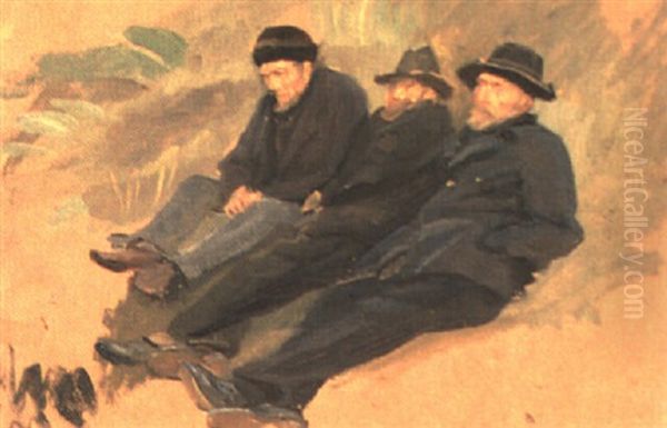 Tre Fiskere I Klitterne by Anna Kirstine Ancher