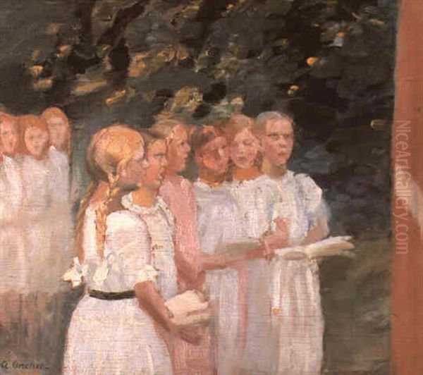 The Song Oil Painting by Anna Kirstine Ancher