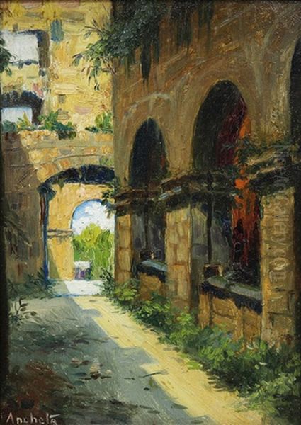 Intramuros Oil Painting by Isidro Ancheta