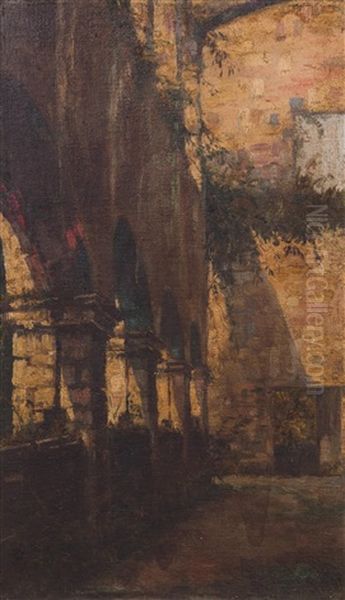 Churchside Ruins Oil Painting by Isidro Ancheta