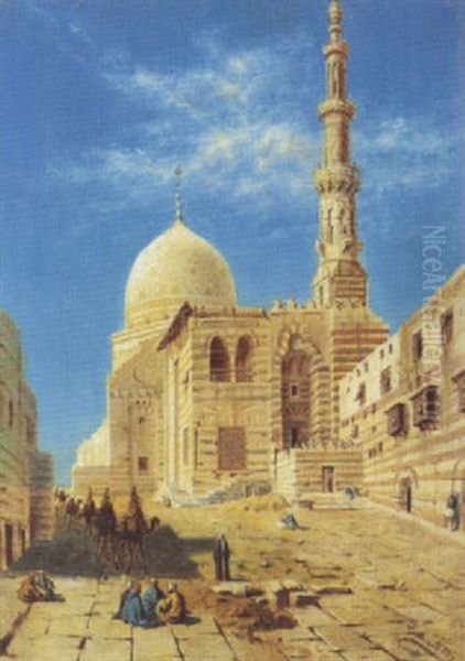 Vue De La Mosquee Du Sultan Al Ashraf Qaytbay, Le Caire Oil Painting by Torello Ancillotti