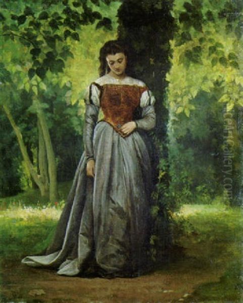 Signora Nel Parco Oil Painting by Vito d' Ancona