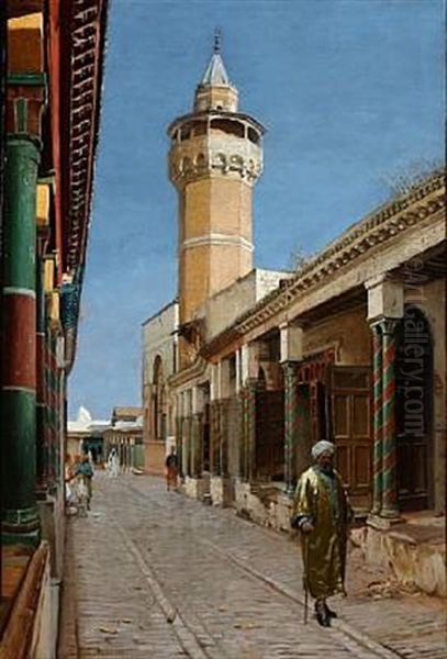 Street Scene From Tunis Oil Painting by Carl Christian Andersen