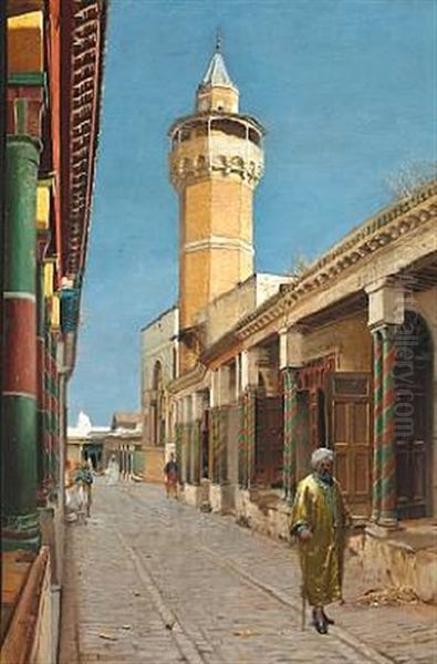 Street Scene From Tunis Oil Painting by Carl Christian Andersen