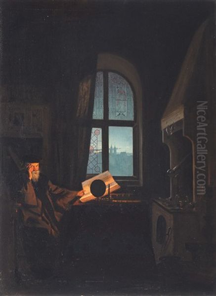 Faust In His Study Oil Painting by Carl Christian Andersen