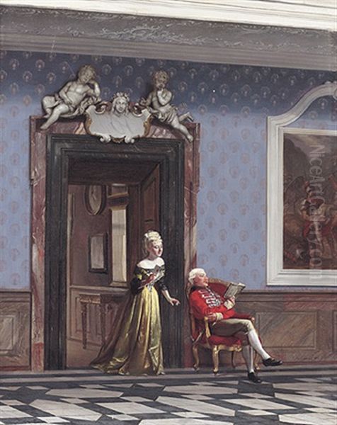 Szene Aus Dem Kuppelsaal Im Schloss Frederiksborg Oil Painting by Carl Christian Andersen