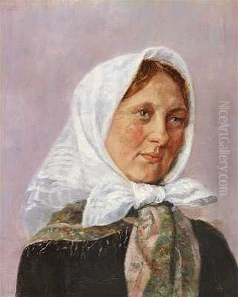 En Skagenspige Oil Painting by Cilius (Johannes Konrad) Andersen