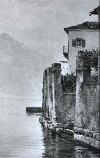 Parti Fra Garda Oil Painting by Cilius (Johannes Konrad) Andersen