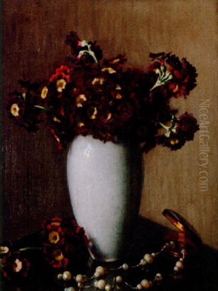 Sweet Williams In A Vase Oil Painting by Wilhelm Andersen