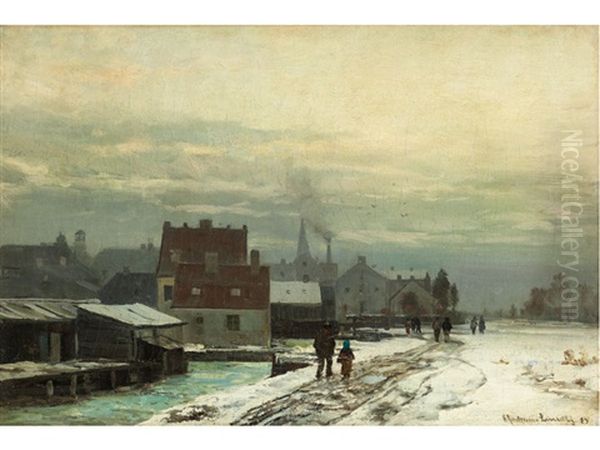 Winterlandschaft Oil Painting by Anders Andersen-Lundby