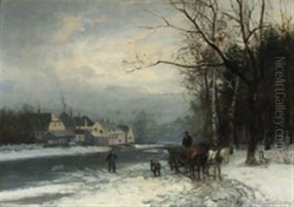 View From Ladegardsaen In Copenhagen Oil Painting by Anders Andersen-Lundby